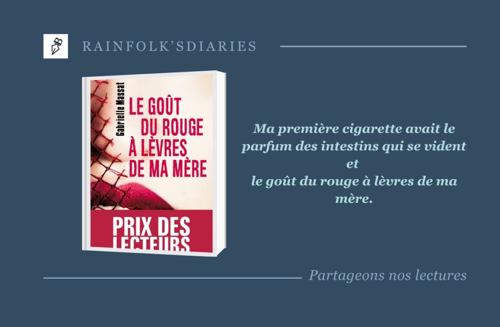 Le goût du rouge à lèvres de ma mère : un polar noir de Gabrielle Massat Le goût du rouge à lèvres de ma mère est un véritable puzzle criminel où chaque pièce compte. Gabrielle Massat nous offre une enquête minutieusement construite, avec de multiples rebondissements et des suspects tous plus louches les uns que les autres. Un roman noir intelligent qui satisfera les amateurs de polars classiques