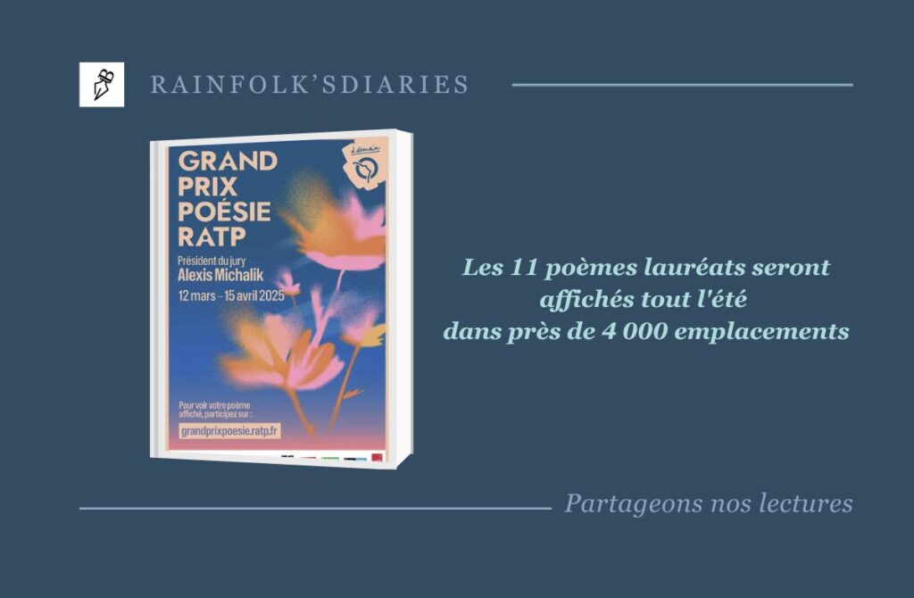 Le palmarès du Grand Prix Poésie RATP 2025 Le palmarès du Grand Prix Poésie RATP 2025