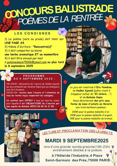 affiche concours poesie rentree paris Concours de poésie de la rentrée à Paris